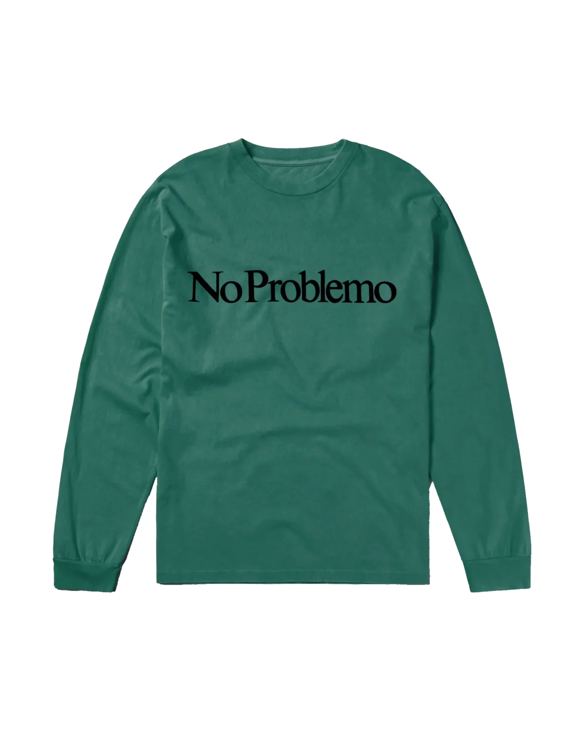 CAMISETA NO PROBLEMO VERDE MANGA LARGA LOGO PECHO MADRID