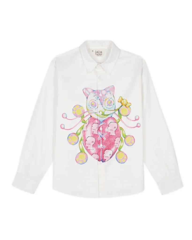 BRAIN DEAD Gaspar Heart Button Up Oxford - White